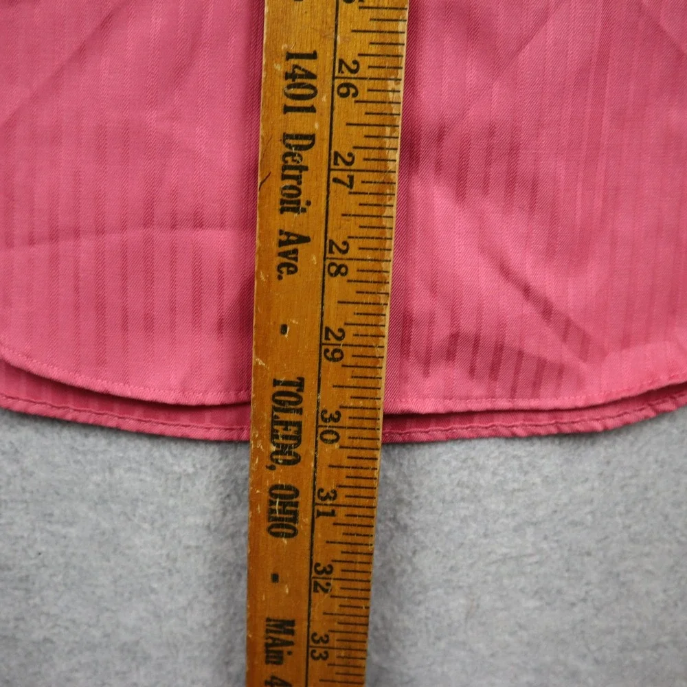 Kenneth Cole Reaction Dress Shirt Mens 15 32/33 Slim Fit Pink Stripe Cotton Long